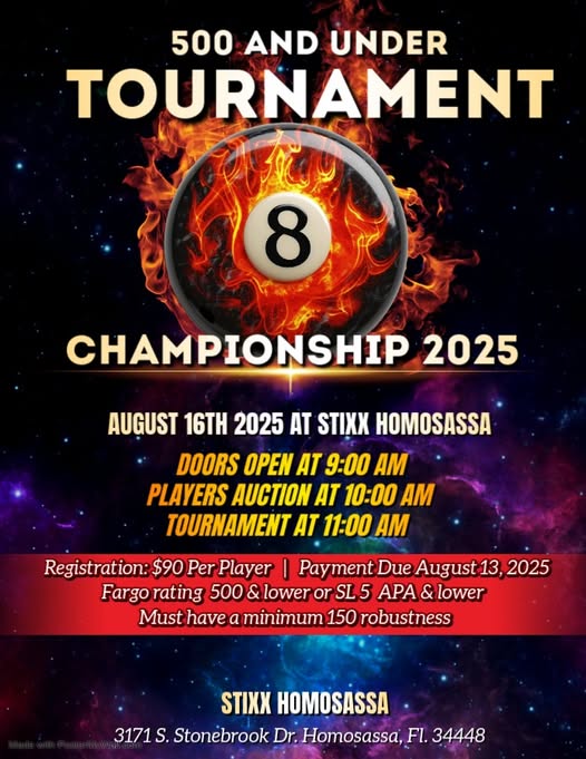 Tournament flyer / rules image